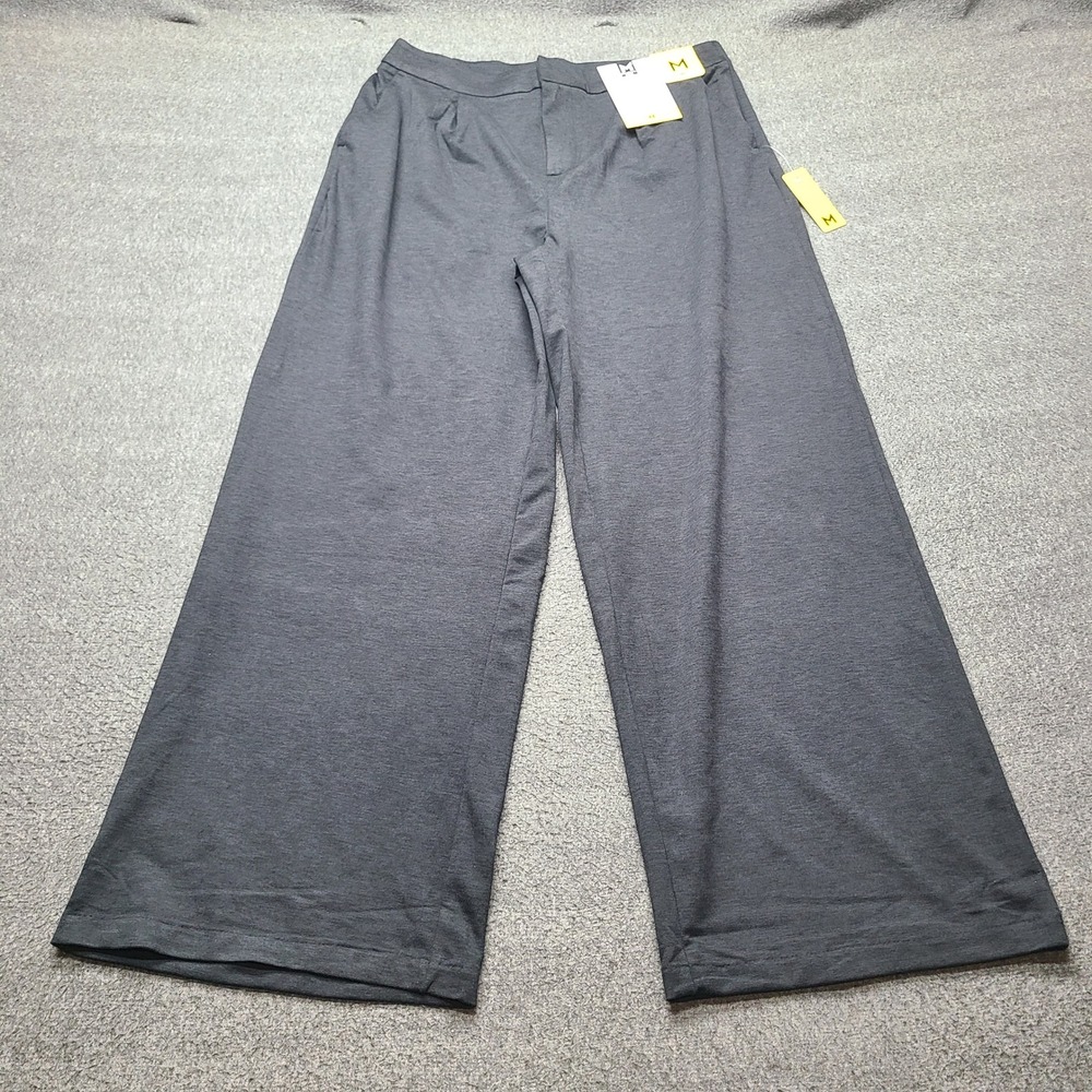 Member's Mark Wide Leg Trouser Womens Medium Gray NWT Knit High Rise Pleated